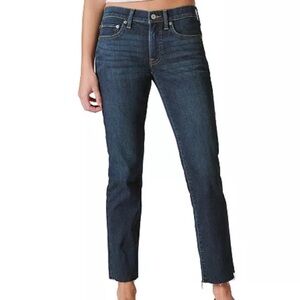 Lucky Brand Dark Wash Blue Sweet 'N Low Ankle Jeans with Raw Hems in Size 4/27